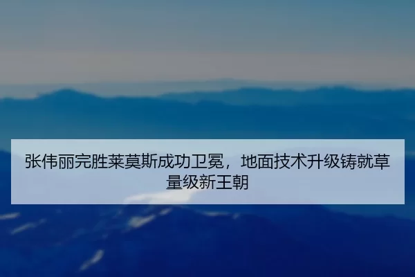 张伟丽完胜莱莫斯成功卫冕，地面技术升级铸就草量级新王朝